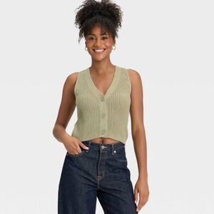 Button-Front Sweater Vest - Universal Thread™ Green XL